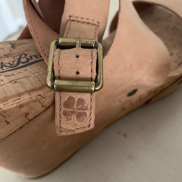 Lucky Brand Moran Platform Sandal Cork Wedge Brown Leather
Ankle Wrap Size 9.5 - Picture 9 of 11